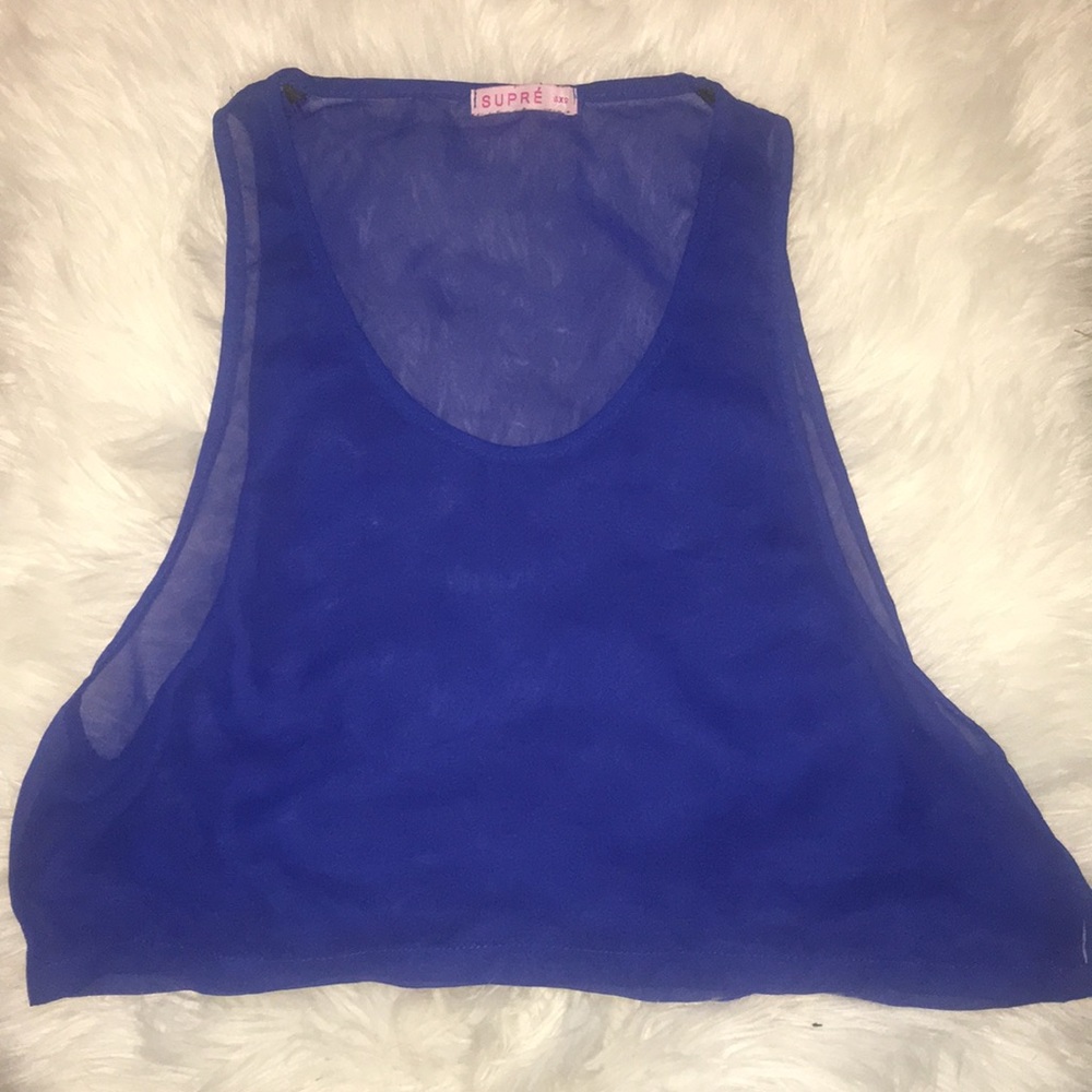 Blue sheer crop top